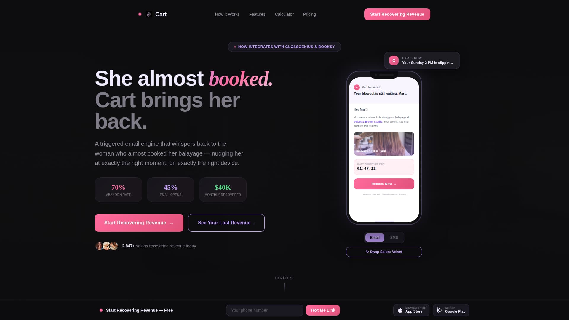 Cart - Intelligent Salon Landing Page Template