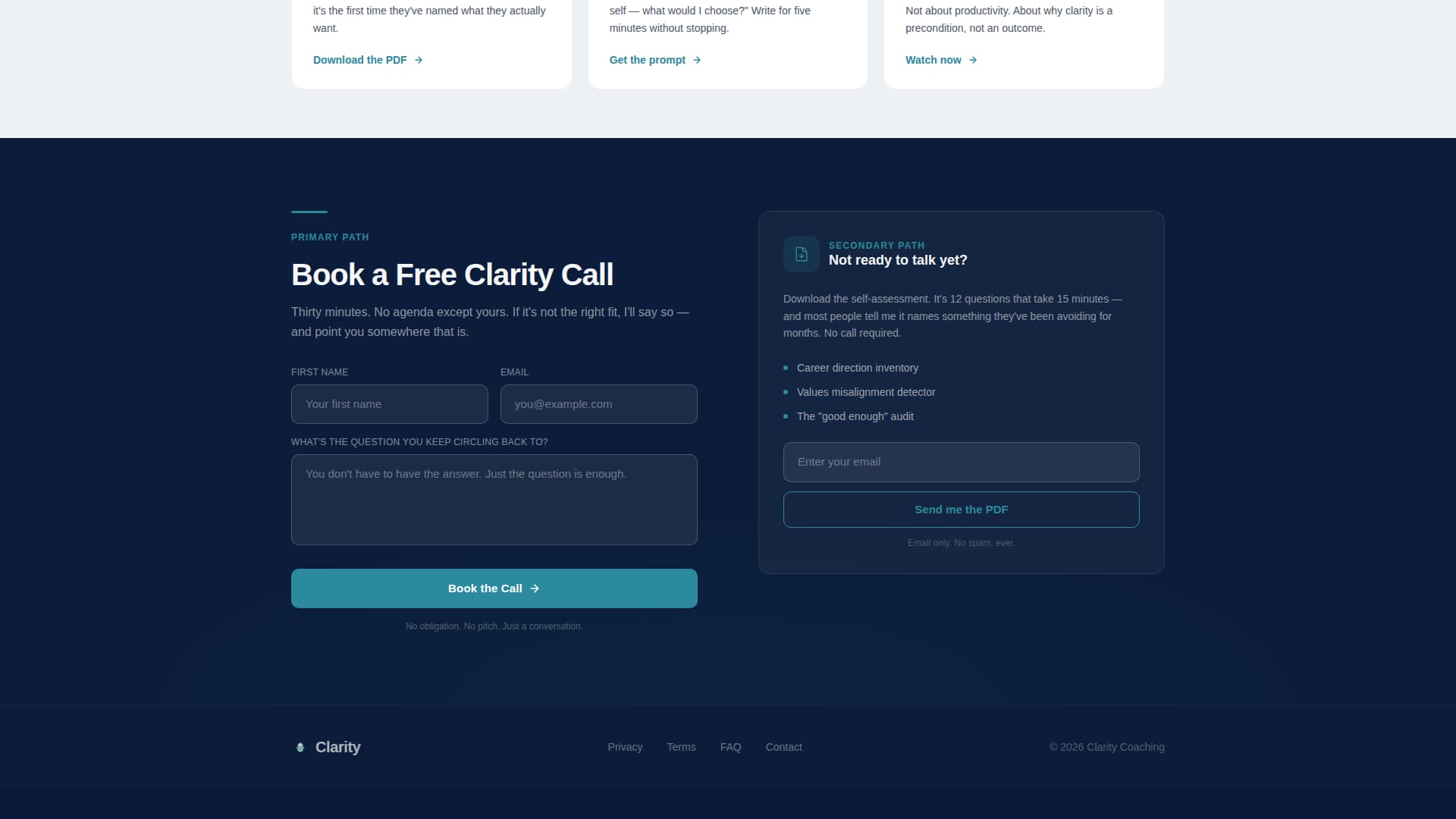Life Coach Career Transition & Life Change Website Template