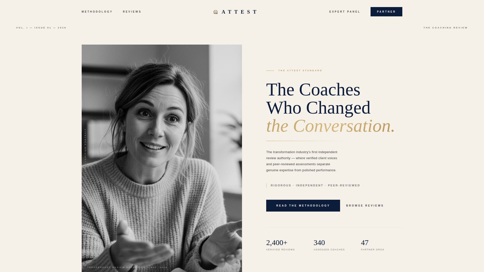 Attest - Authoritative Coaching Landing Page Template