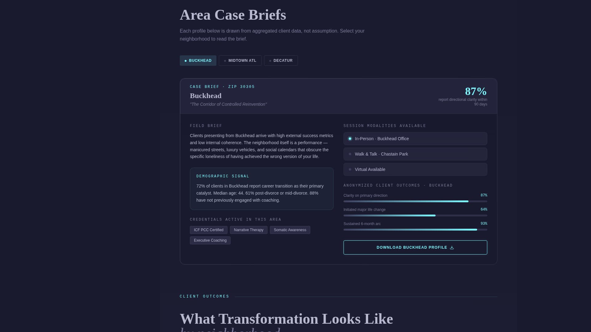 Local Neighbourhood Life Coach Location-Specific Website Template