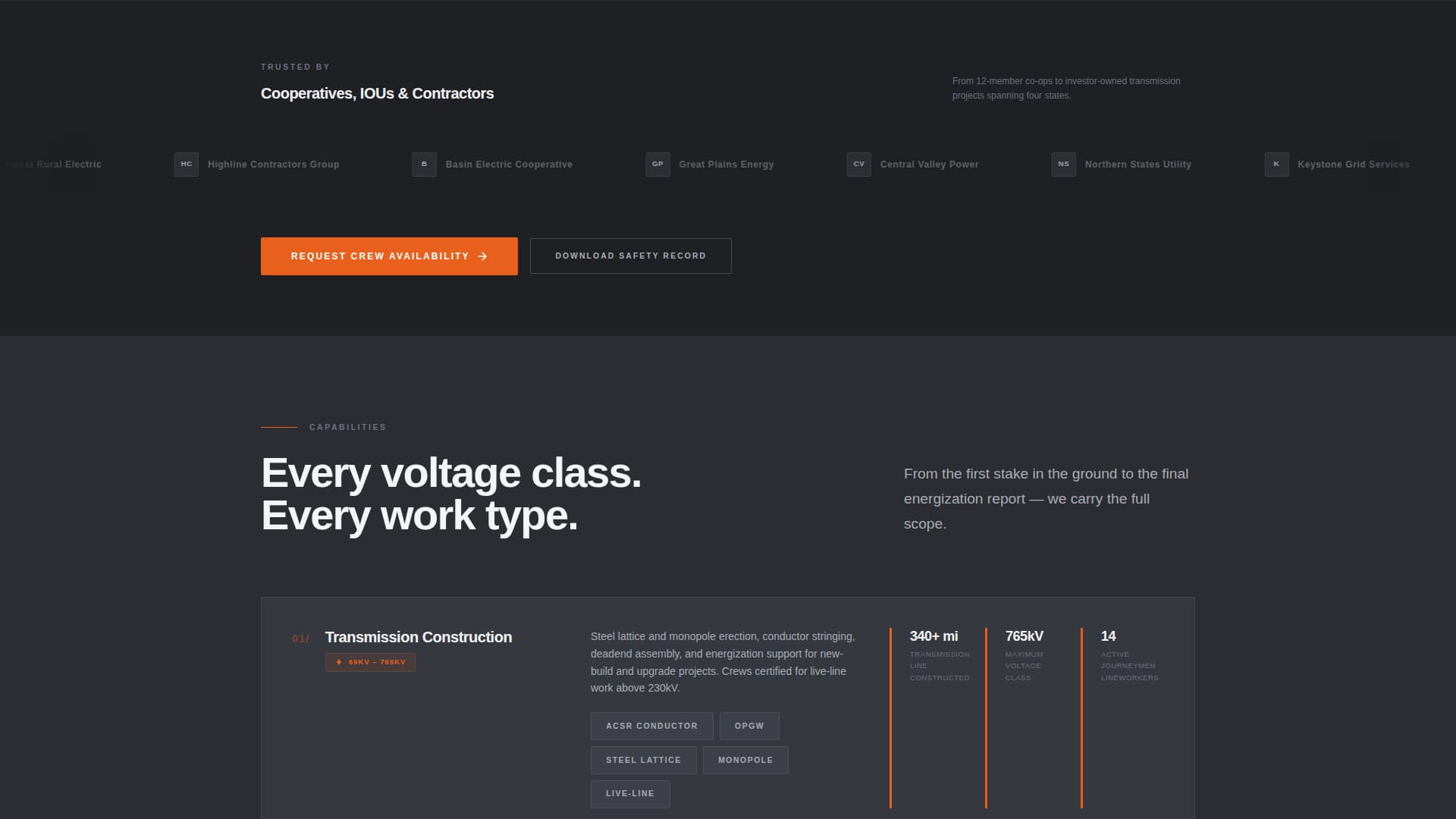 Lineworker (Power Line) Business Reviews Website Template