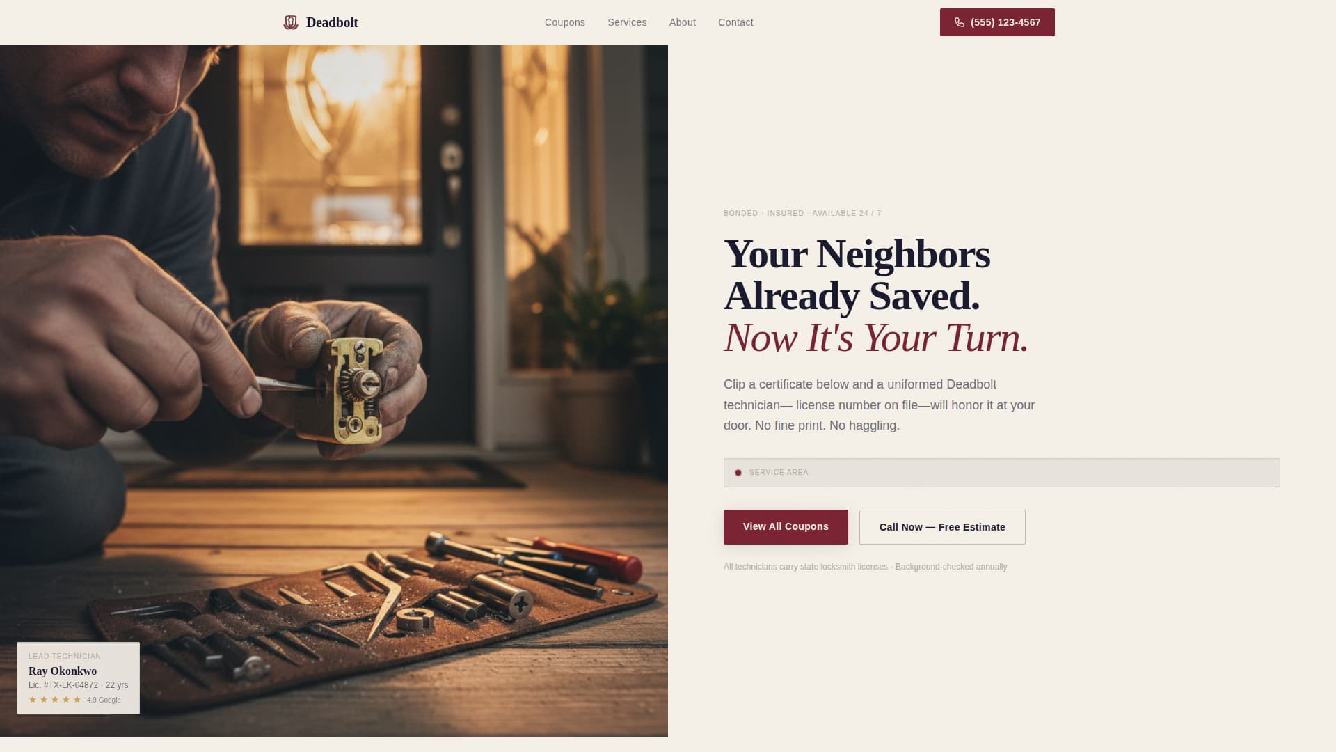 Secure — Certified Locksmith Landing Page Template
