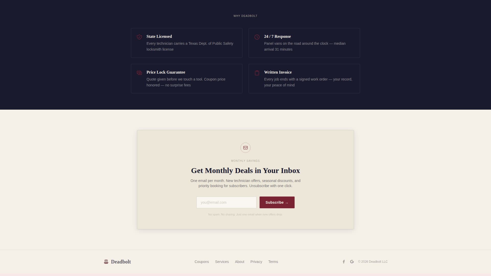 Secure — Certified Locksmith Landing Page Template
