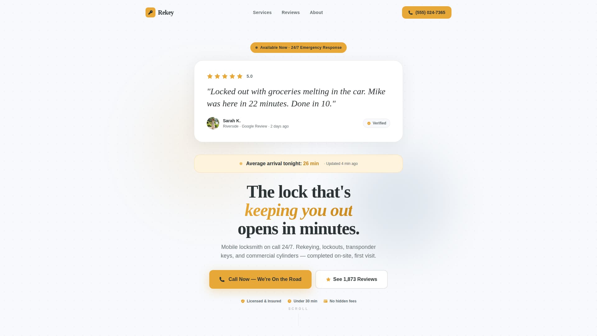 Locksmith Marketing Reviews Website Template