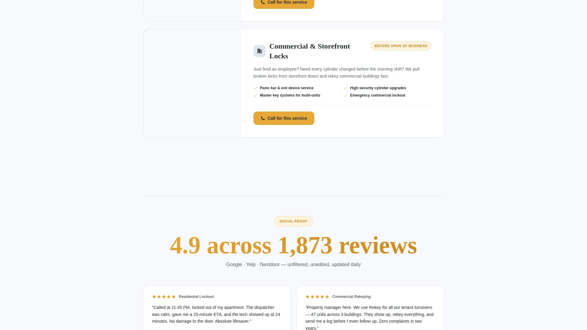 Locksmith Marketing Reviews Website Template