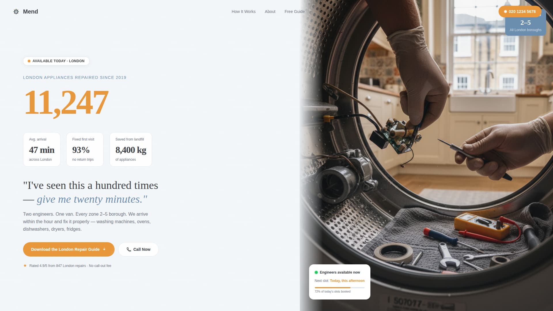 Mend - Trusted Appliancerepair Landing Page Template