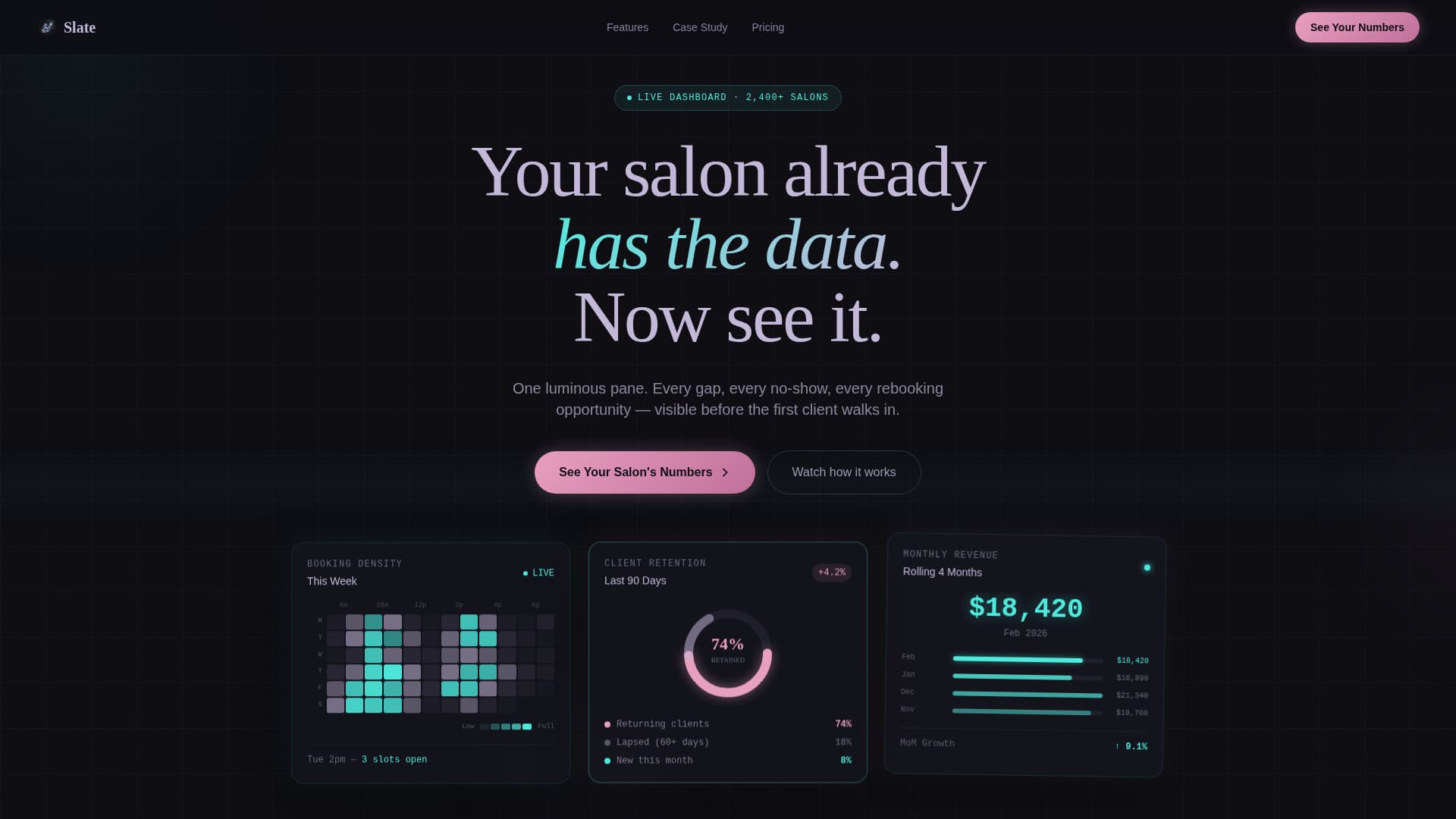 Slate - Intelligent Salon Landing Page Template