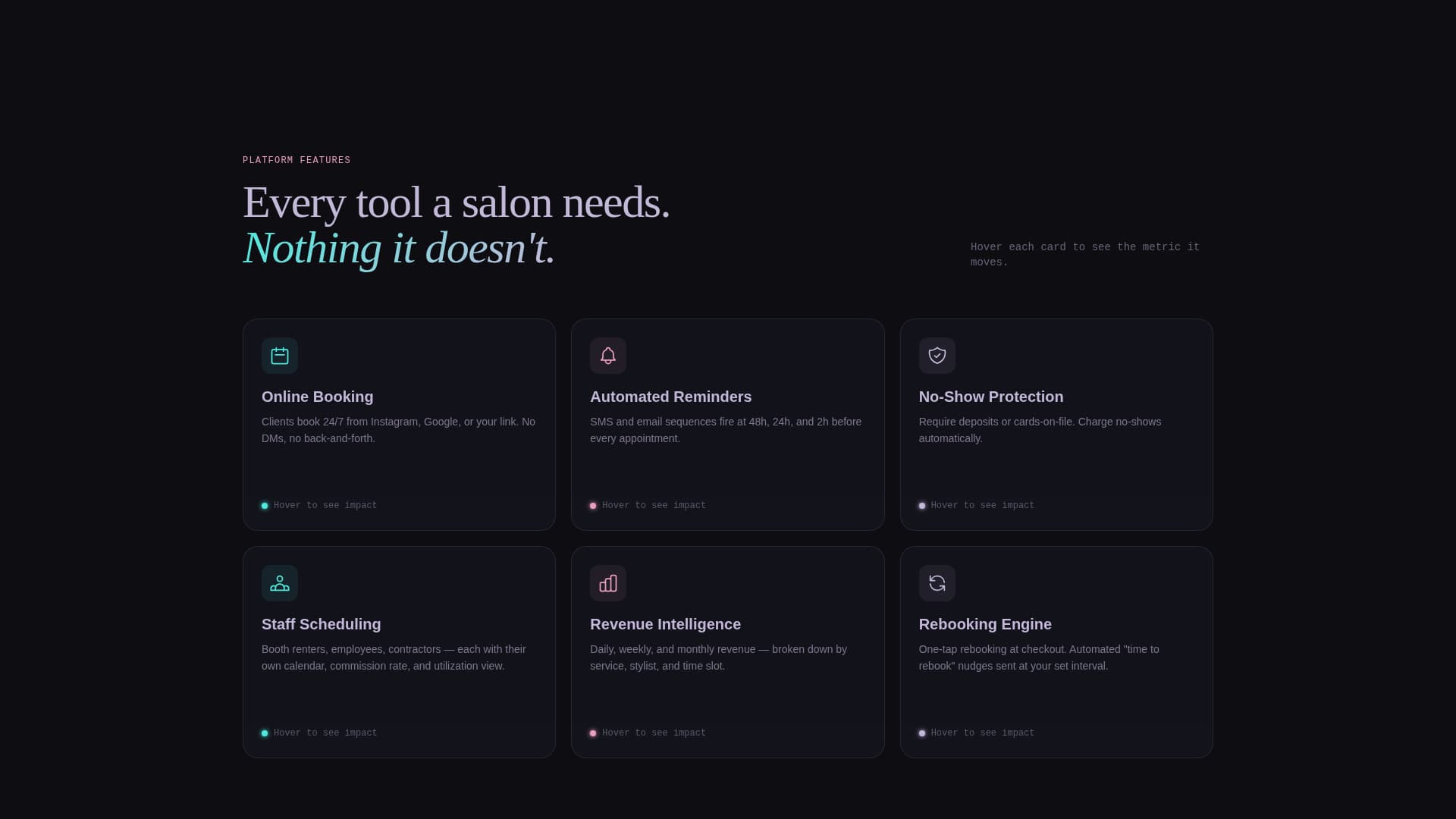 Slate - Intelligent Salon Landing Page Template