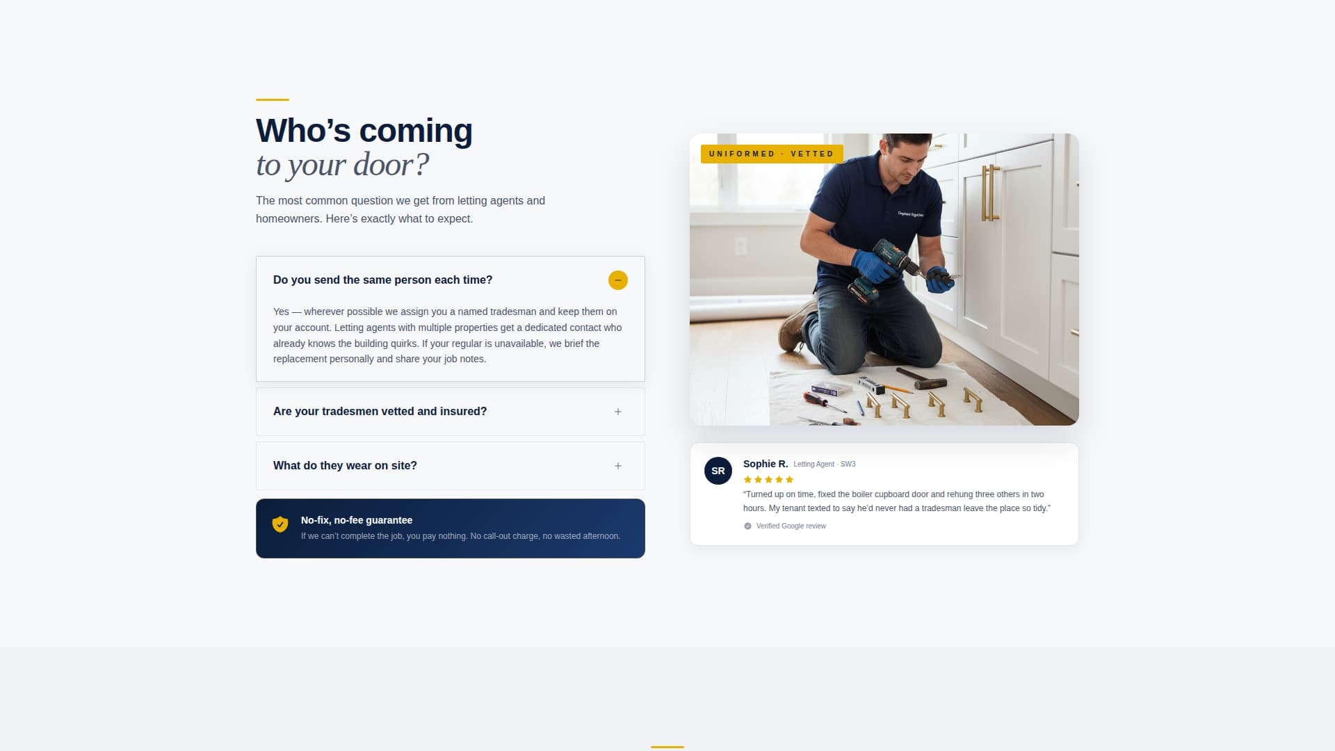Sorted - Precision Handyman Landing Page Template
