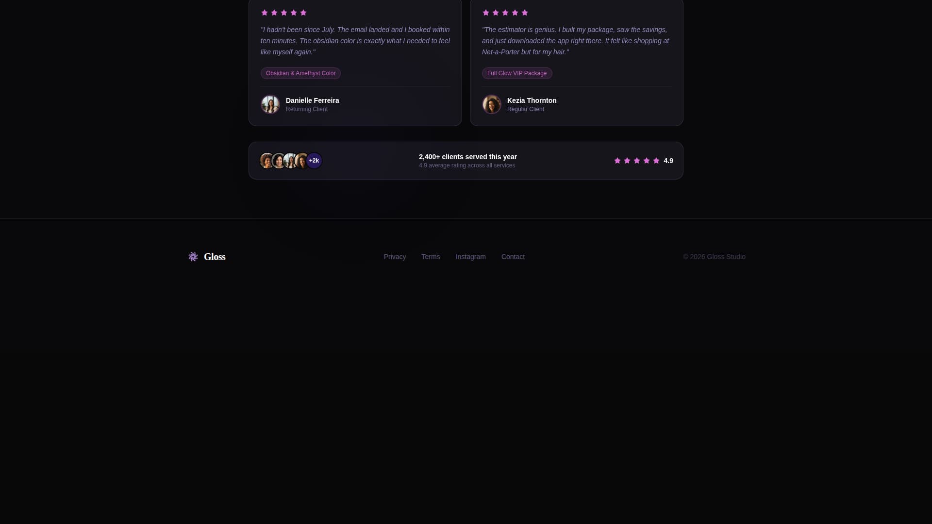Spark — Upscale Salon Landing Page Template