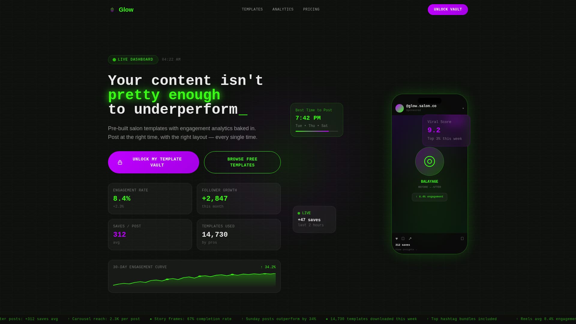 Glow - Highperformance Salon Landing Page Template