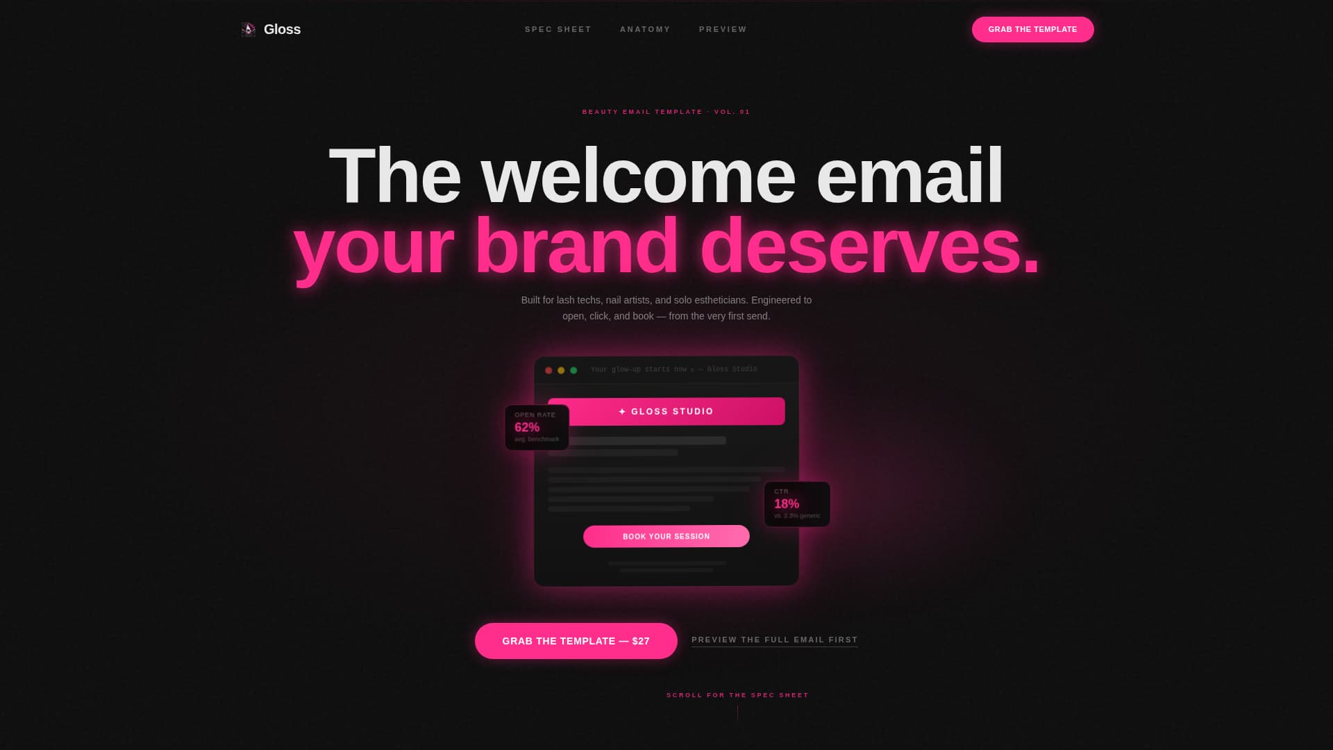 Gloss - Highperformance Beauty Landing Page Template