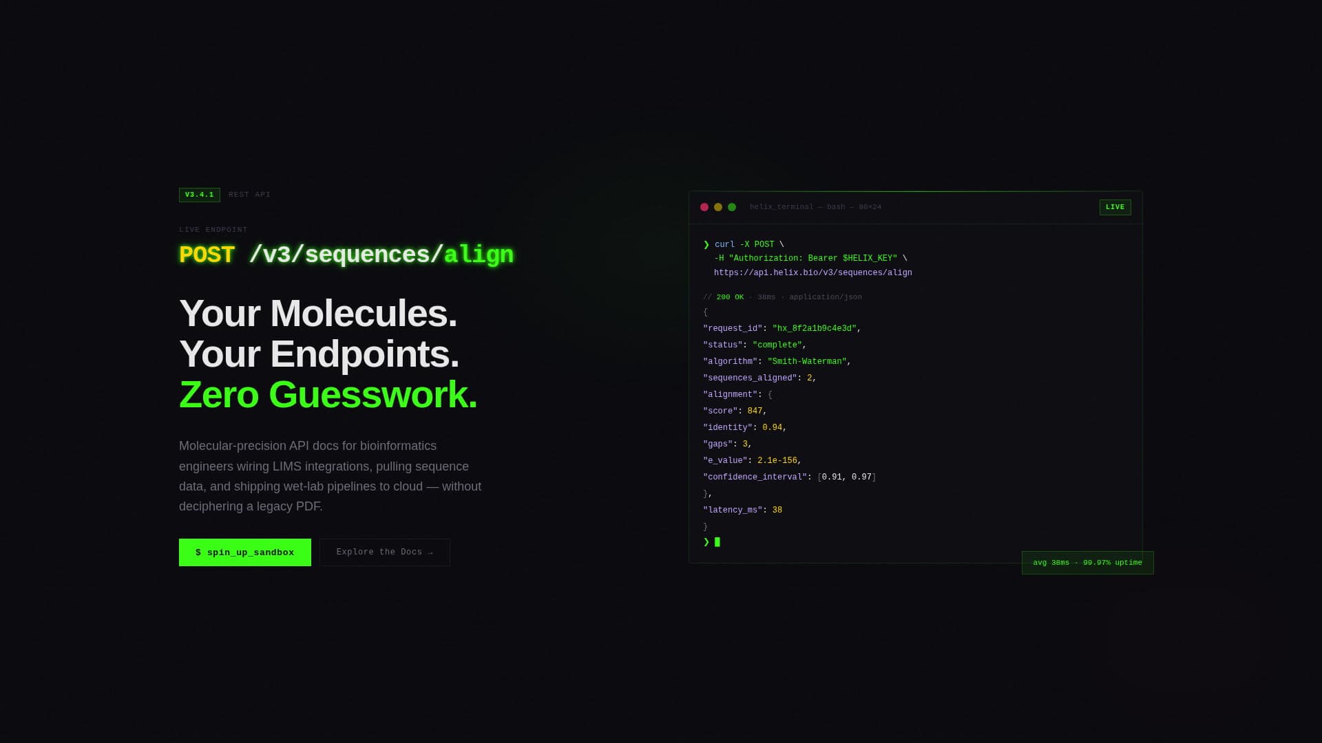 Helix - Precision Biotech Landing Page Template
