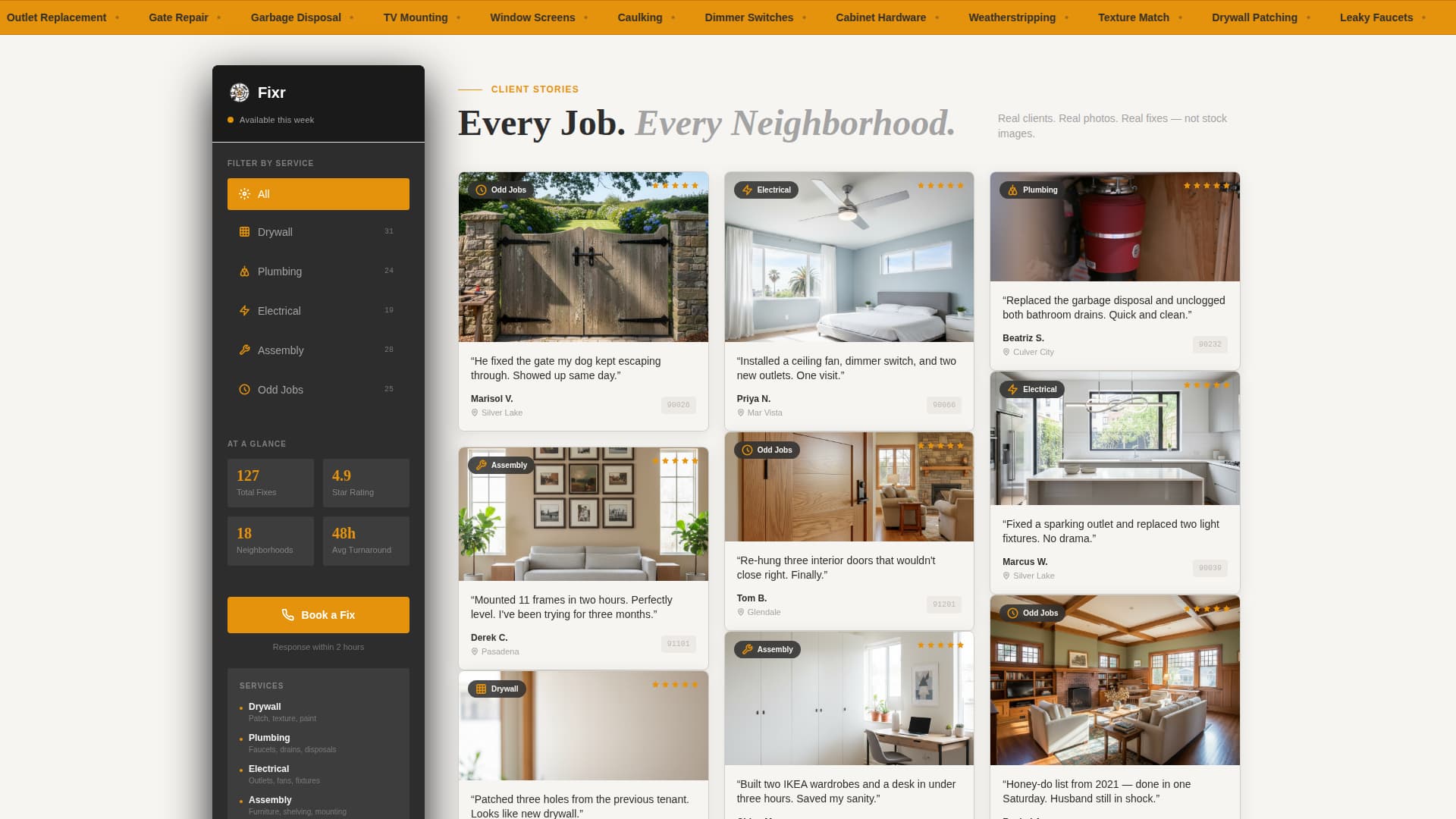 Fixr — Proven Home Repair Landing Page Template