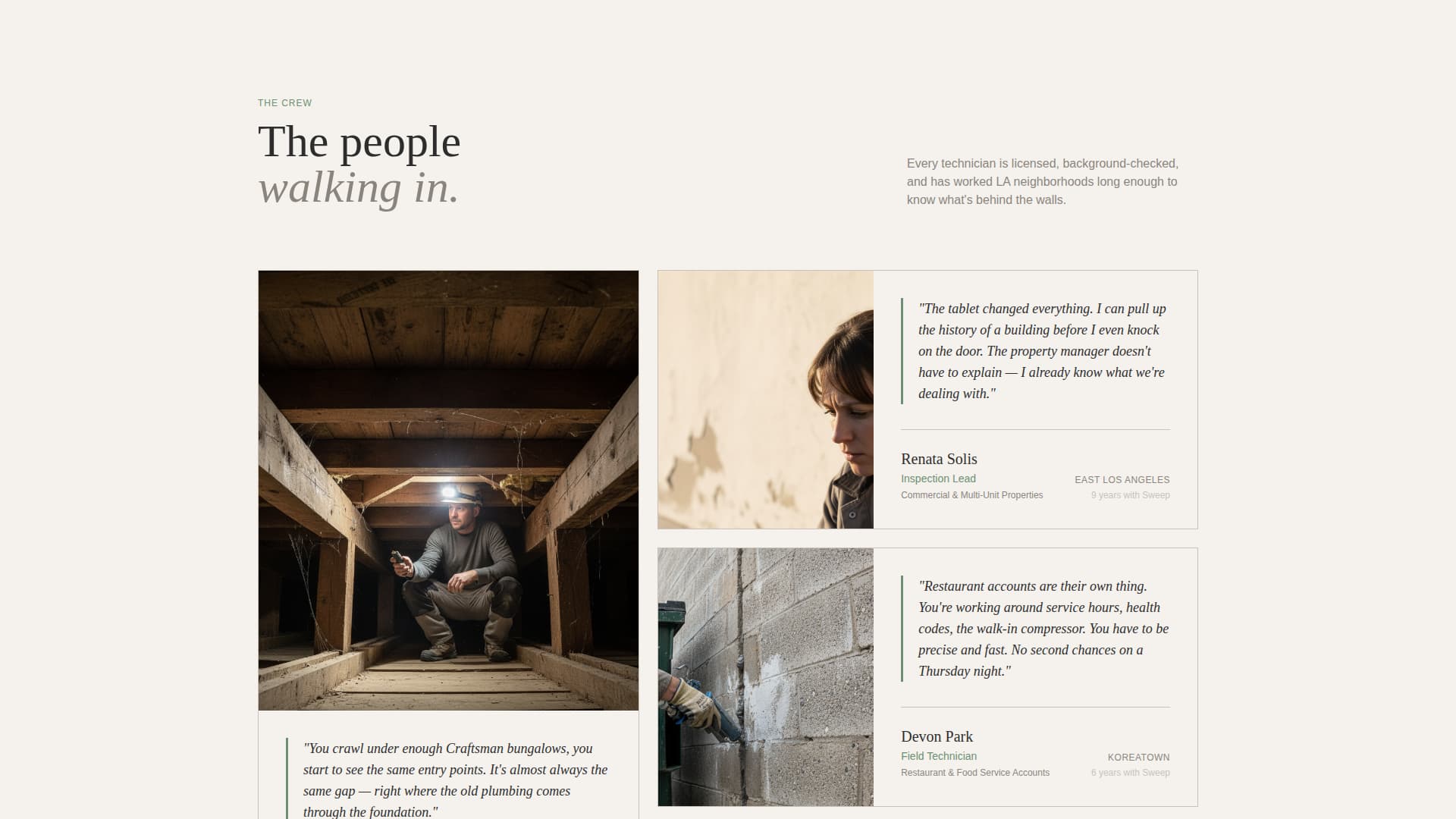 Sweep - Editorial Pestcontrol Landing Page Template