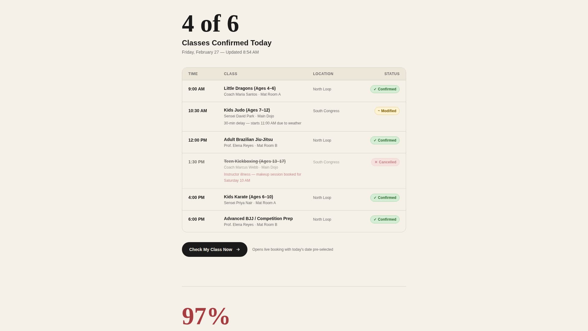 Martial Arts School Marketing Specialist Booking Website Template