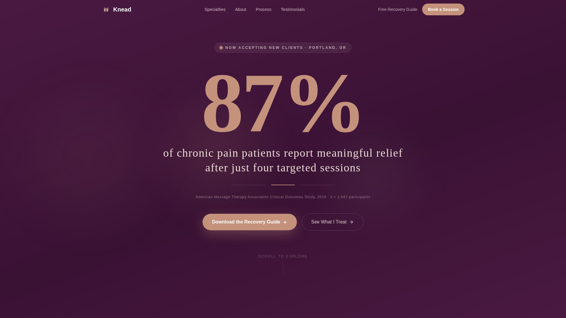 Massage Therapist Specialist Booking Website Template