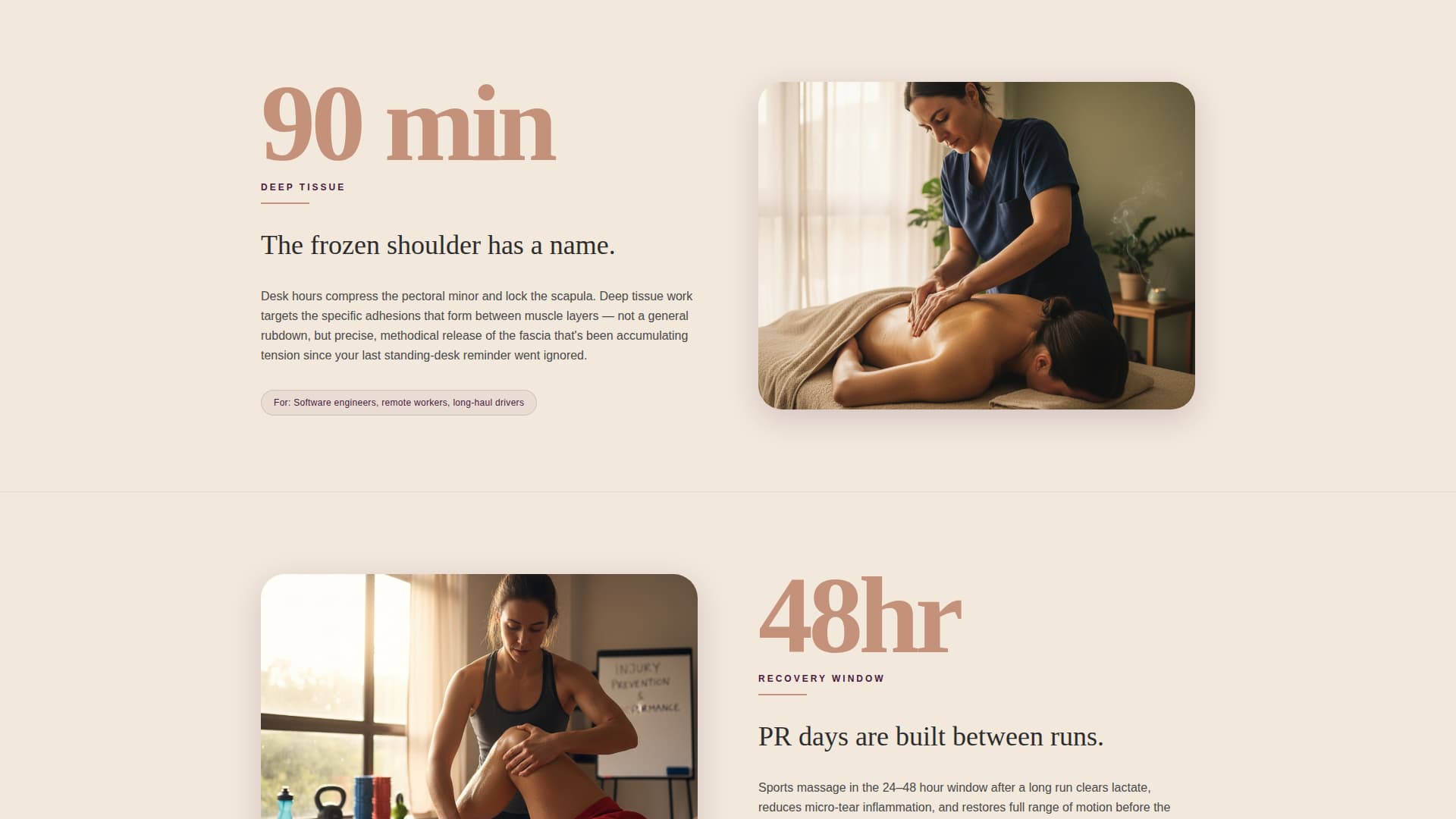 Massage Therapist Specialist Booking Website Template