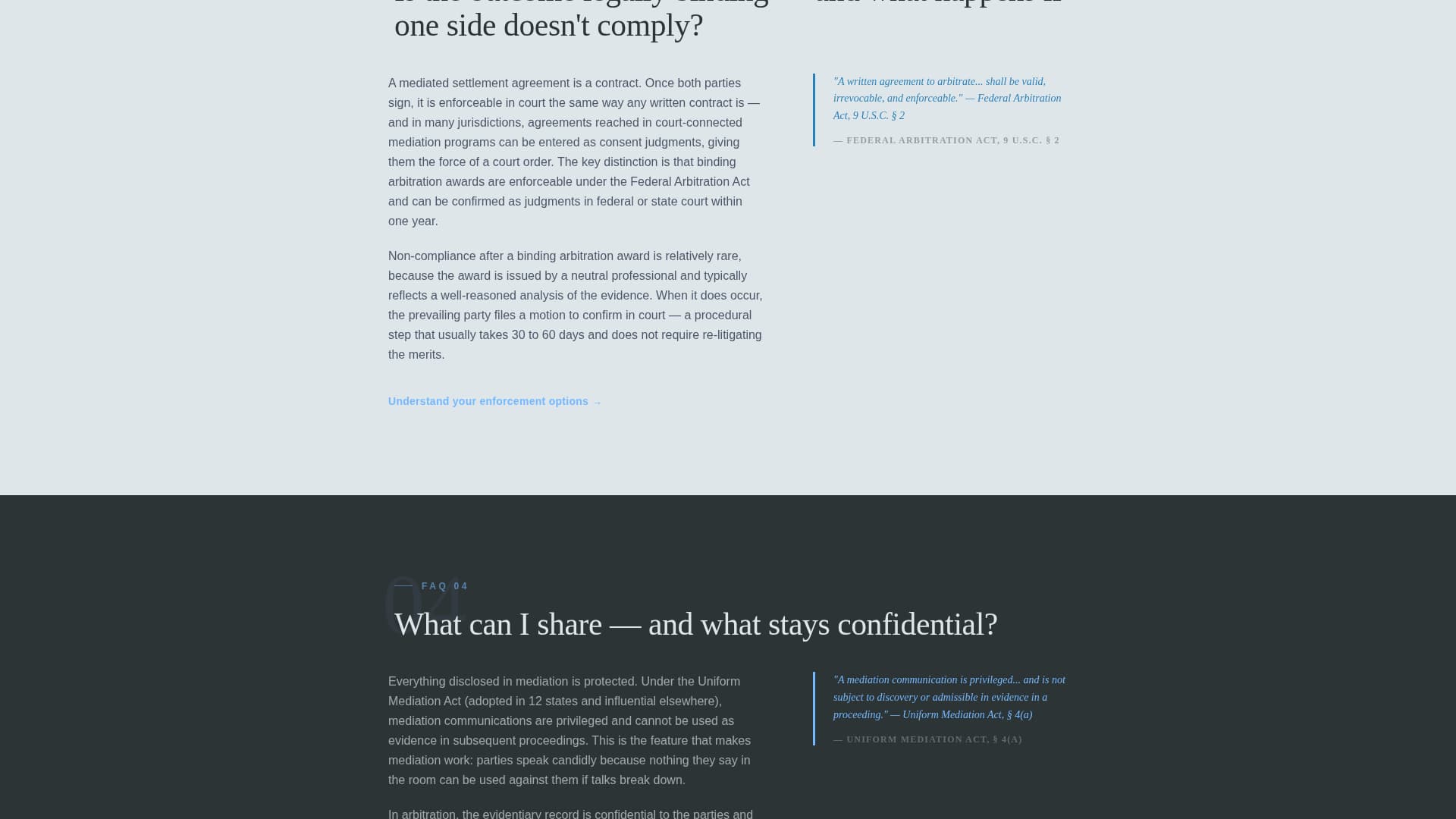 Mediator & Arbitrator FAQ Website Template