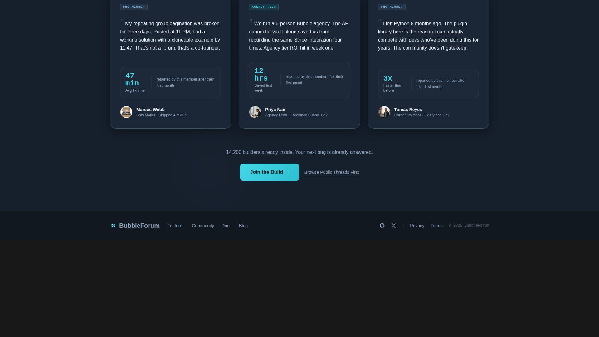 Bubbleforum - Powerful Community Landing Page Template