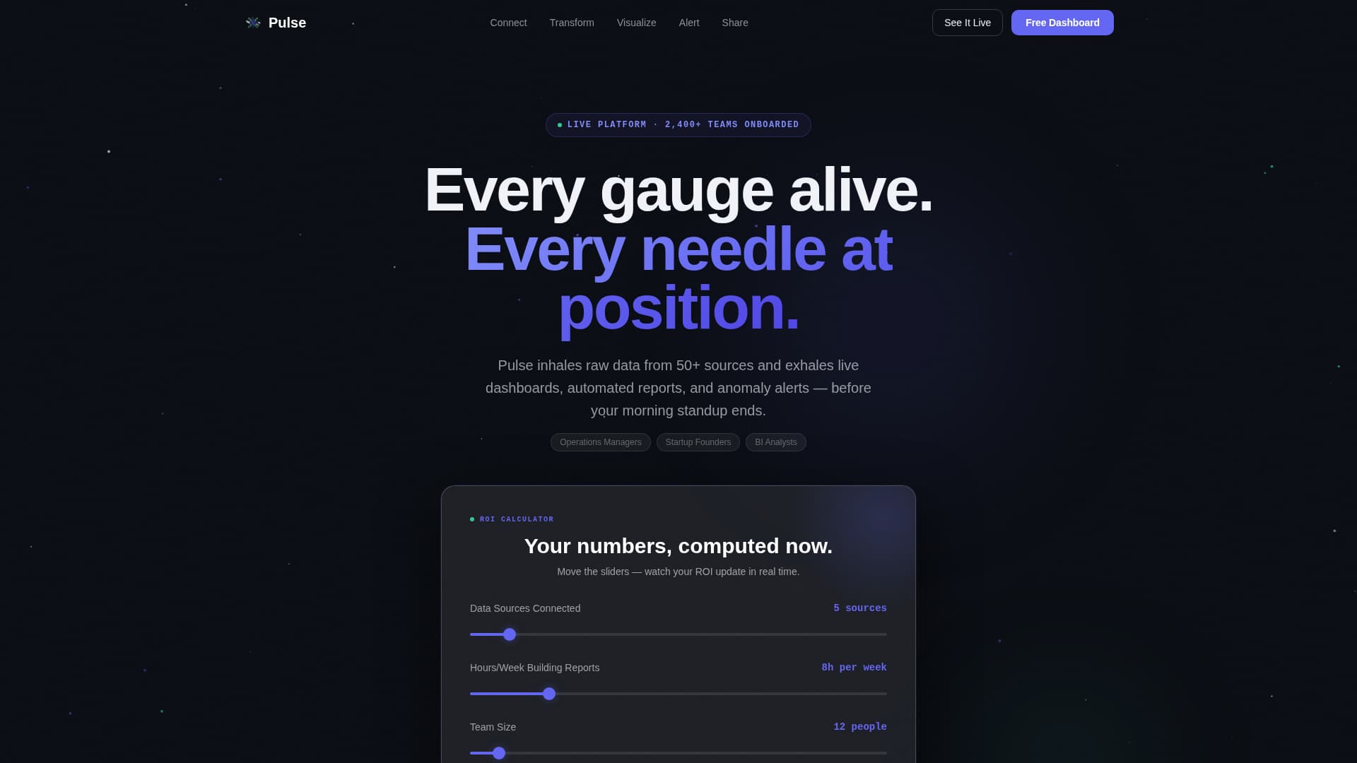 Pulse - Dynamic Intelligence Landing Page Template