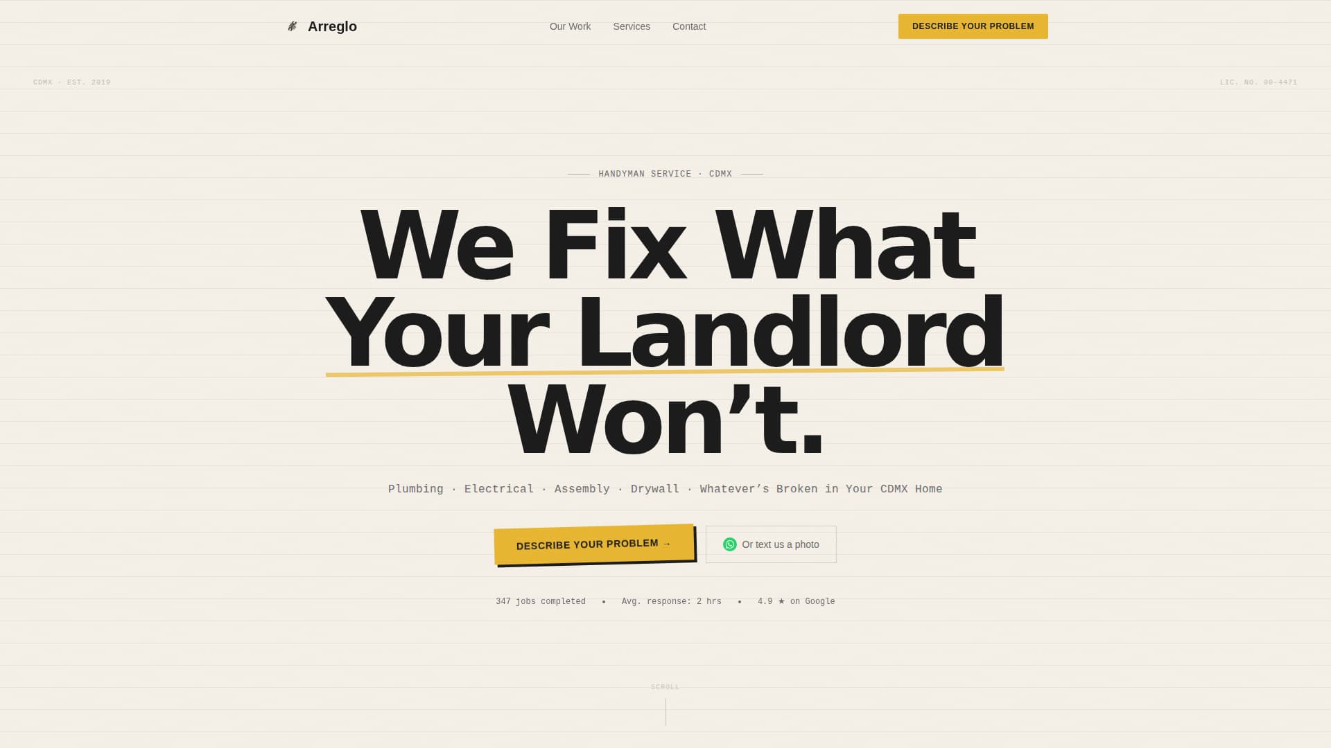 Arreglo - Reliable Handyman Landing Page Template