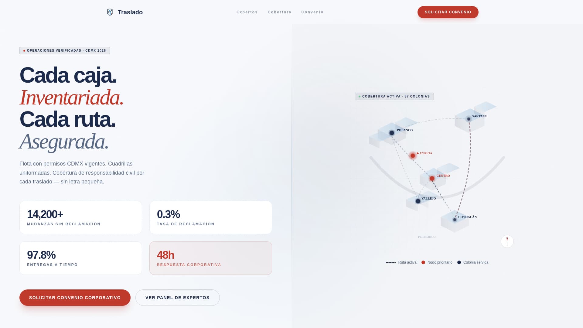 Traslado - Certified Relocation Landing Page Template