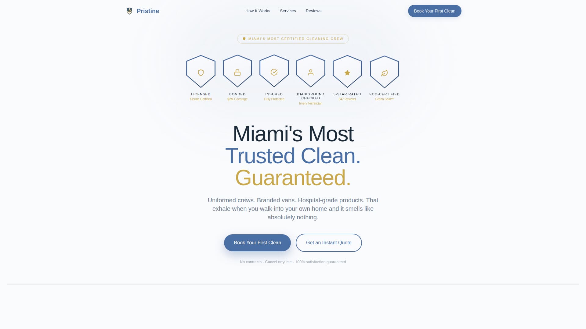 Pristine - Trusted Cleaning Landing Page Template