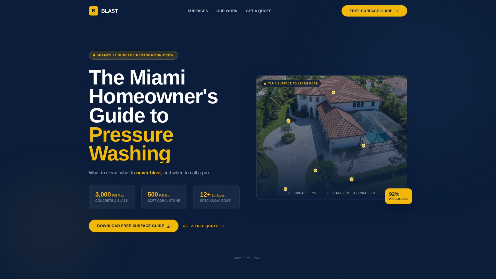 Blast — Certified Surface Restoration Landing Page Template