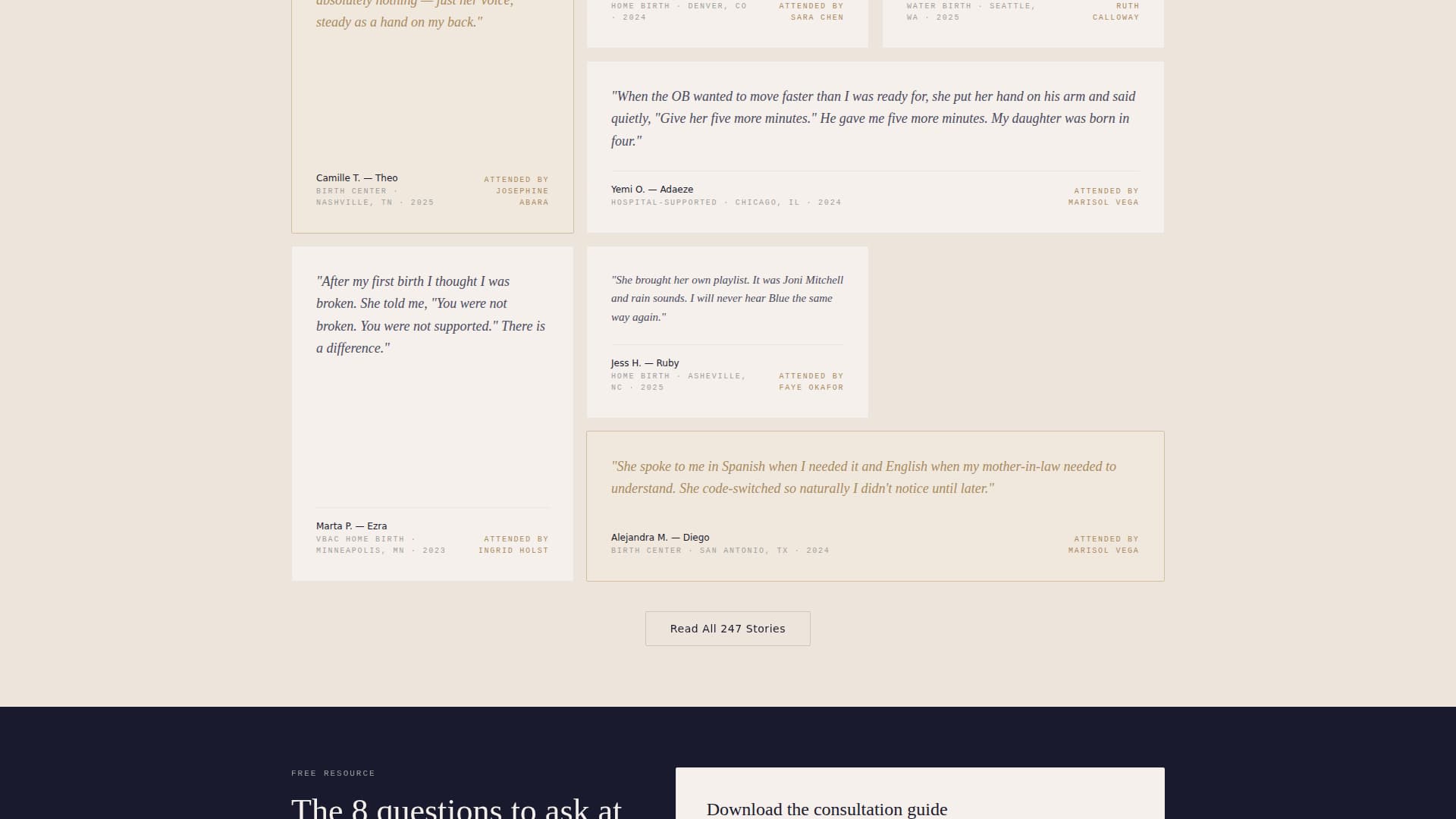 Doula - Trusted Midwife Landing Page Template