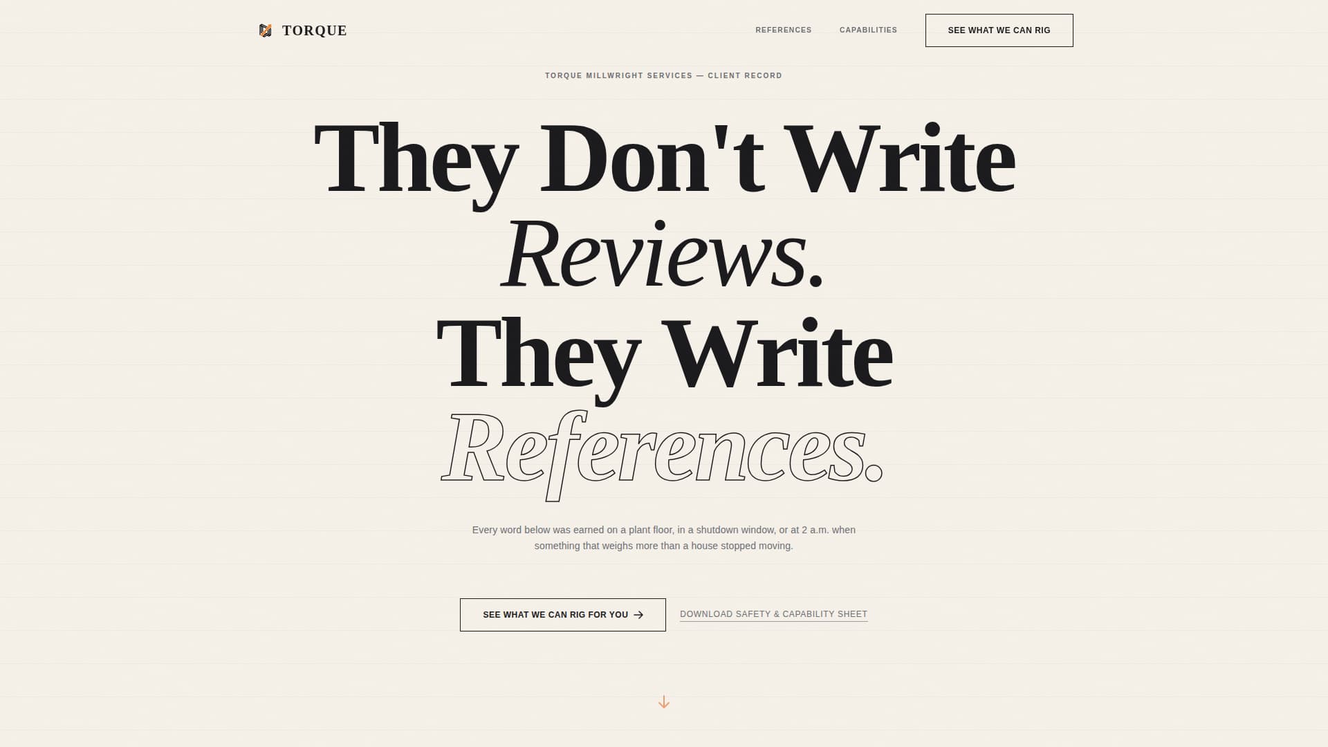 Torque - Powerful Millwright Landing Page Template