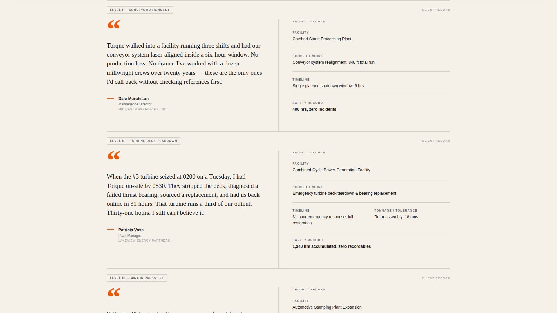 Torque - Powerful Millwright Landing Page Template