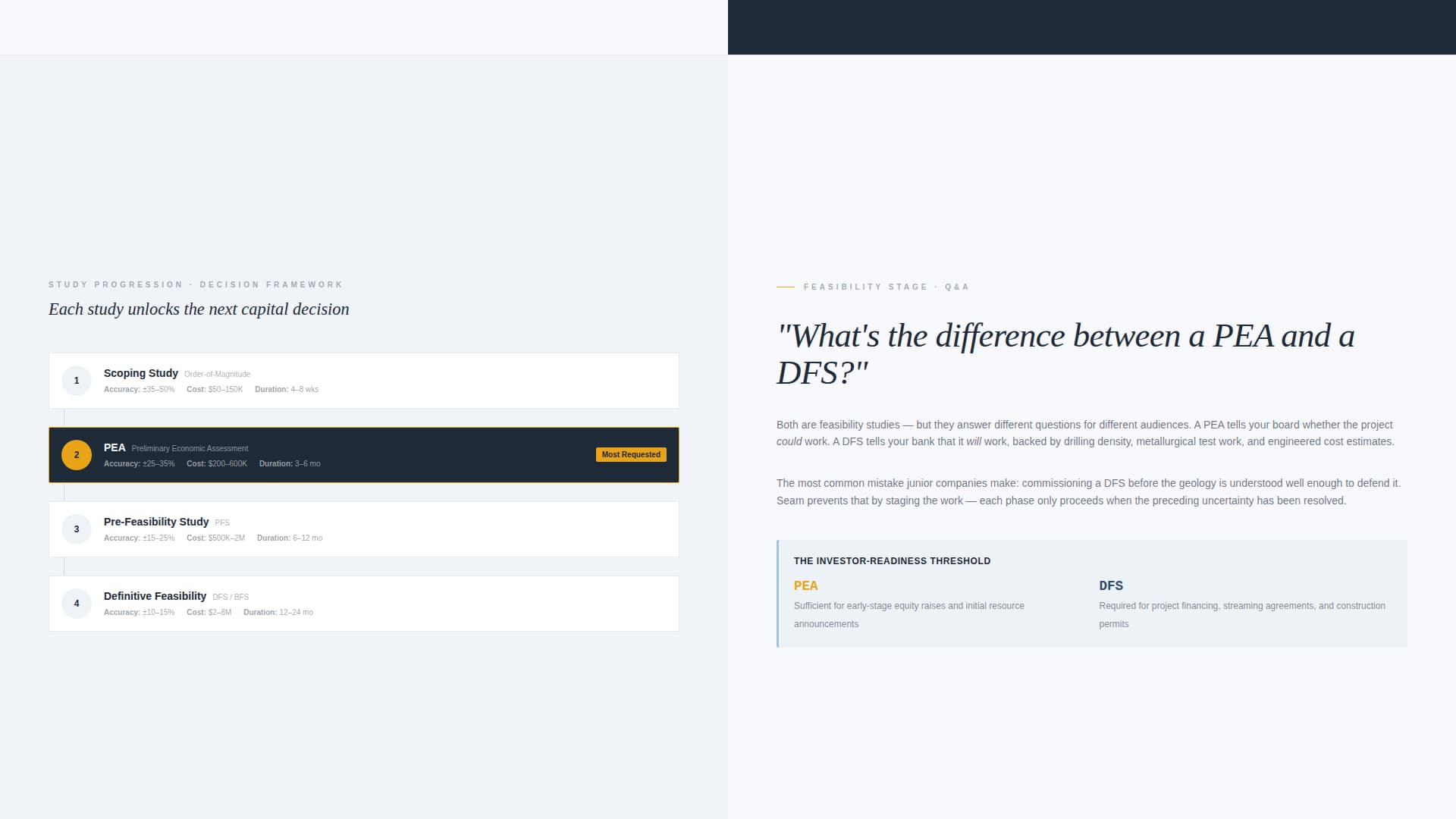 Seam - Authoritative Miningconsultancy Landing Page Template