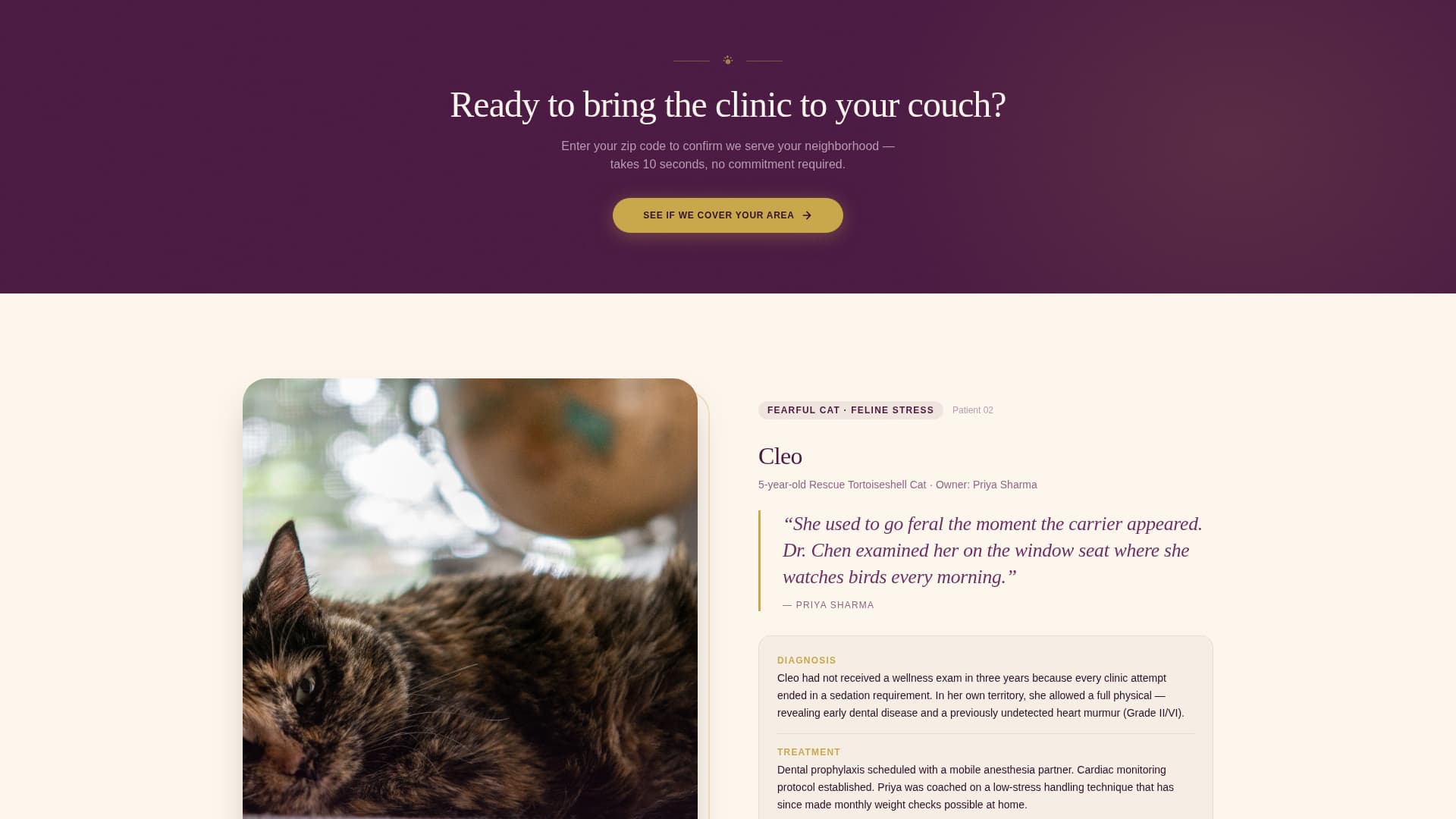 Housecall - Compassionate Mobilevet Landing Page Template