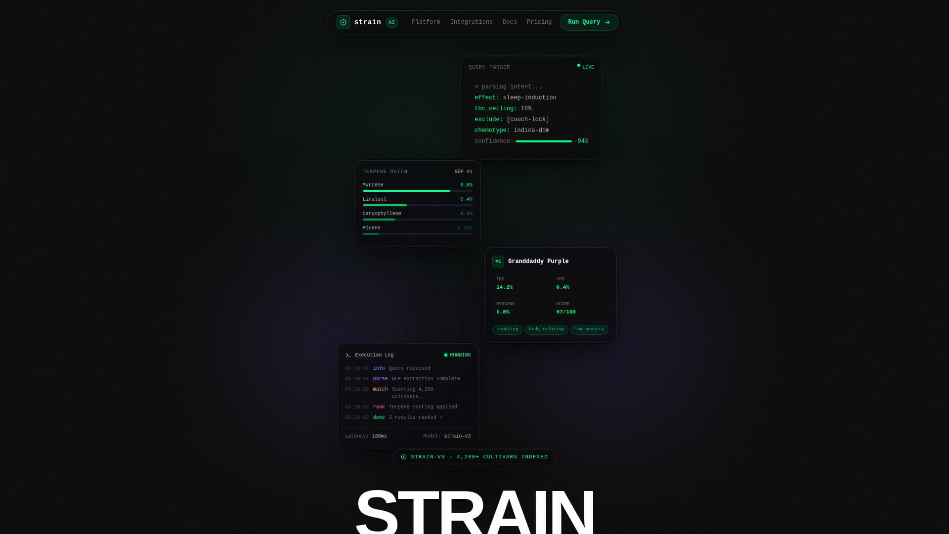 Strain - Intelligent Cannabis Landing Page Template