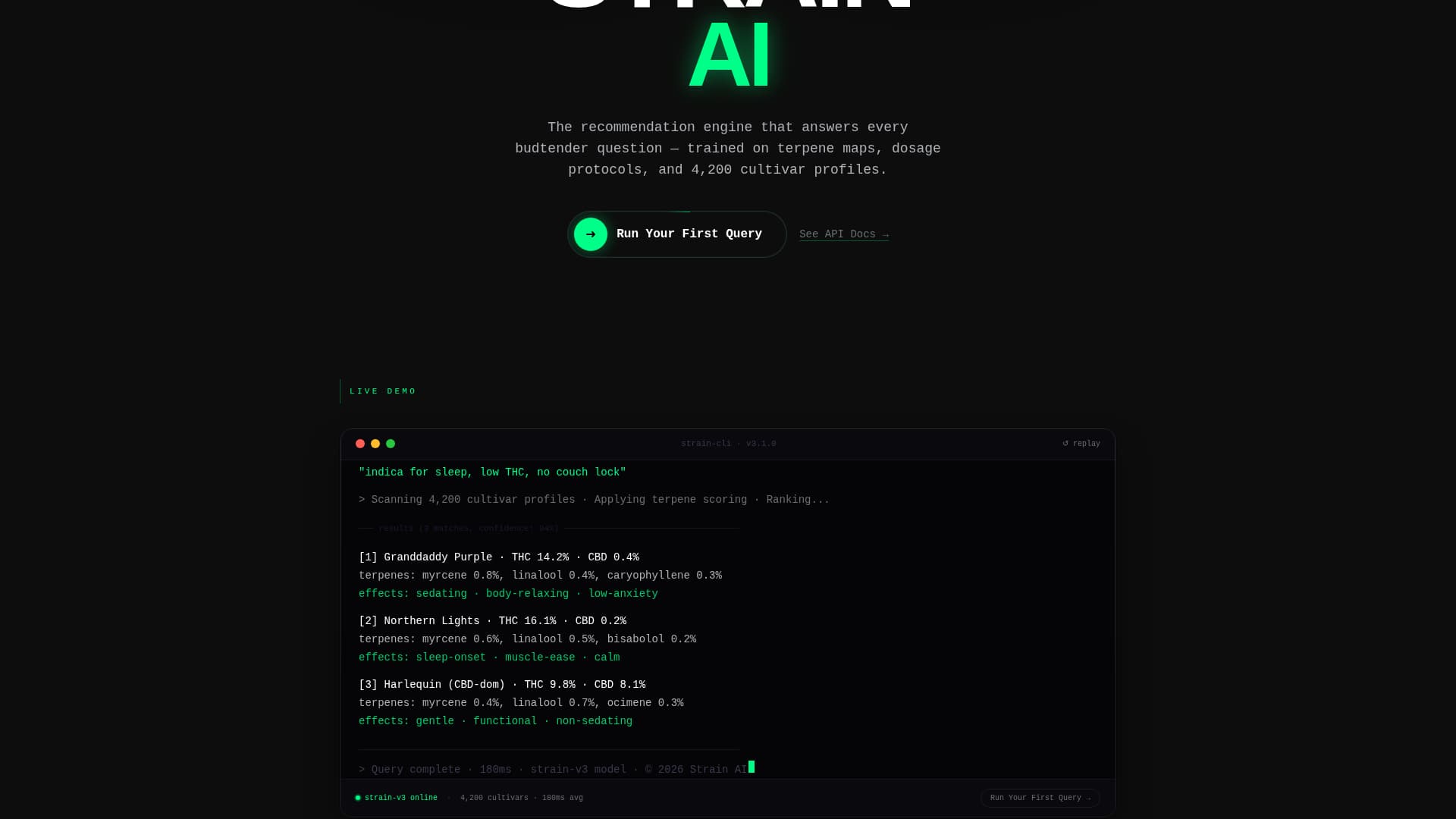 Strain - Intelligent Cannabis Landing Page Template