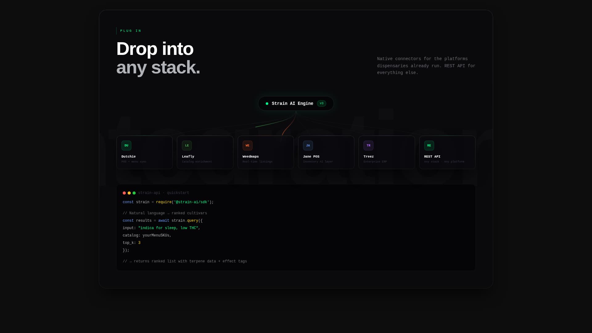 Strain - Intelligent Cannabis Landing Page Template