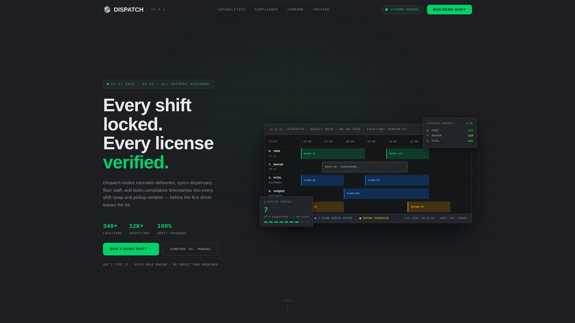 Dispatch - Compliant Cannabis Landing Page Template