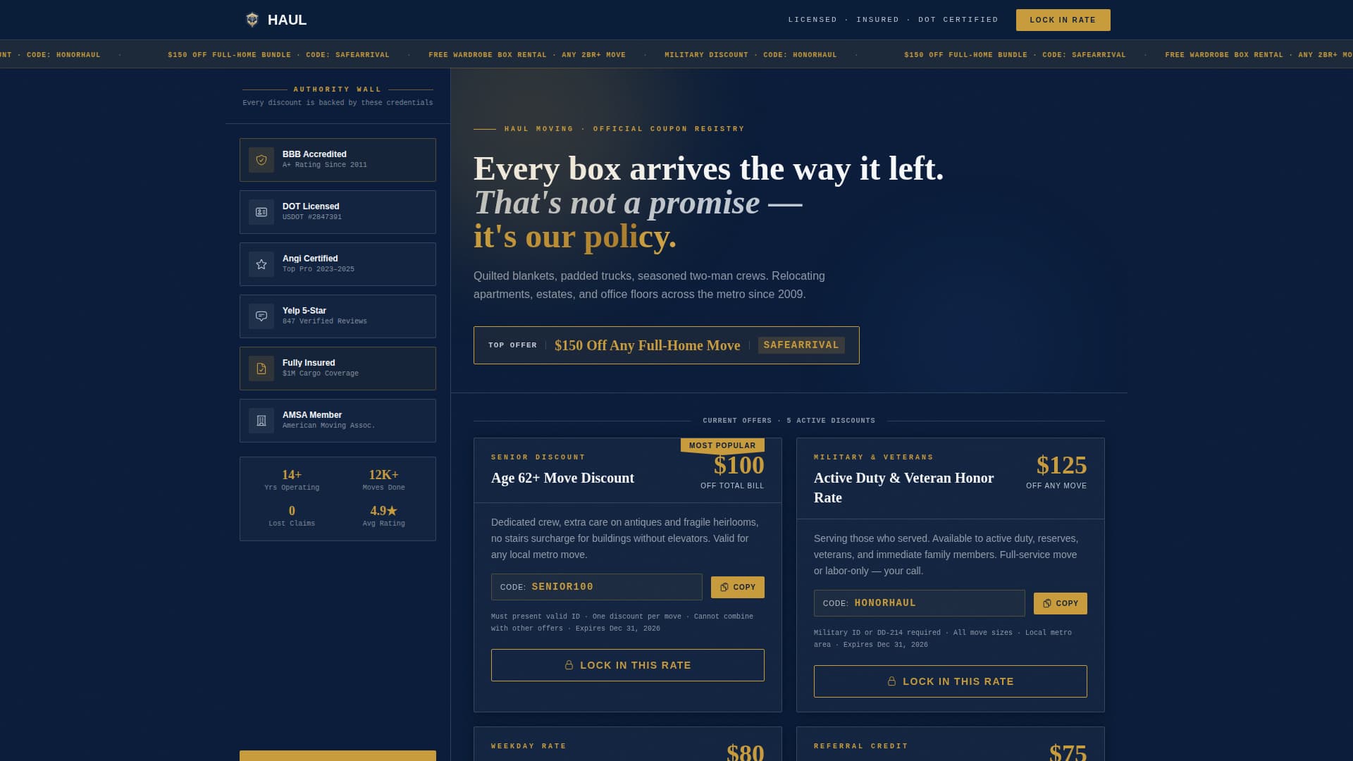 Nomad — Expert Interstate Relocation Landing Page Template