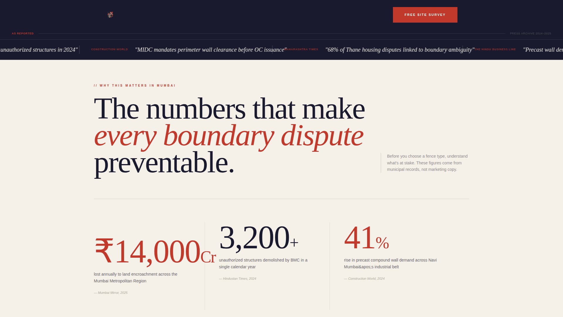 Rampart — Expert Commercial Fencing Landing Page Template