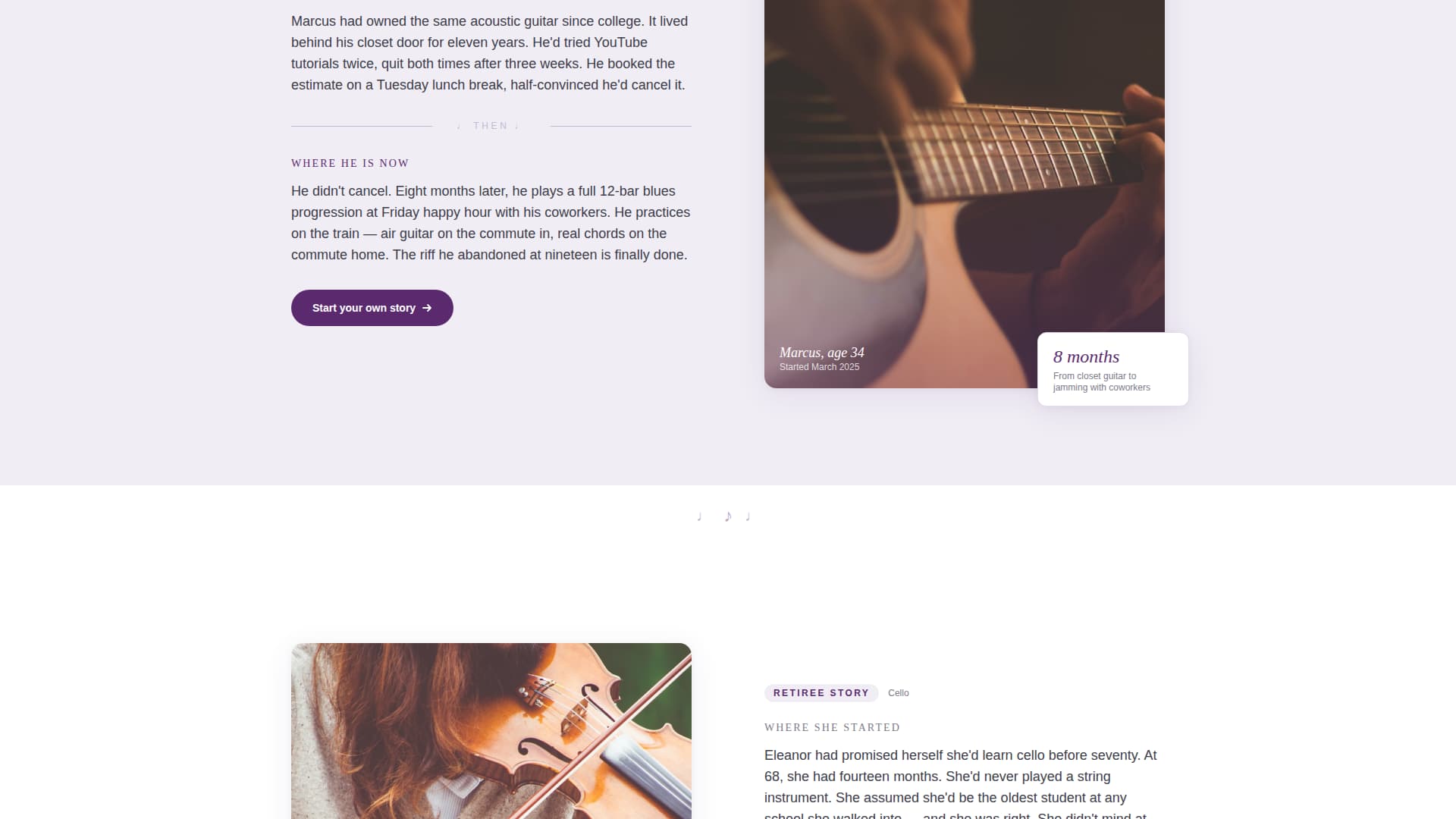 Cadence - Inviting Musicschool Landing Page Template