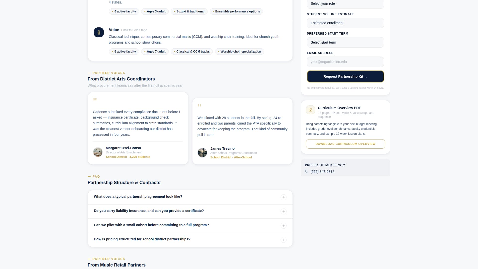 Cadence - Authoritative Musicteacher Landing Page Template