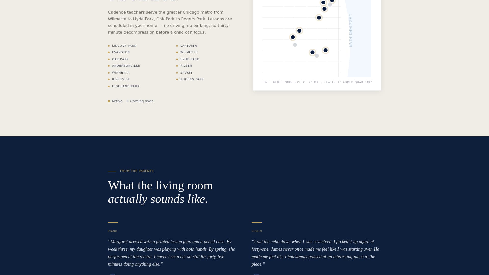 Harmony — Expert Music Instruction Landing Page Template