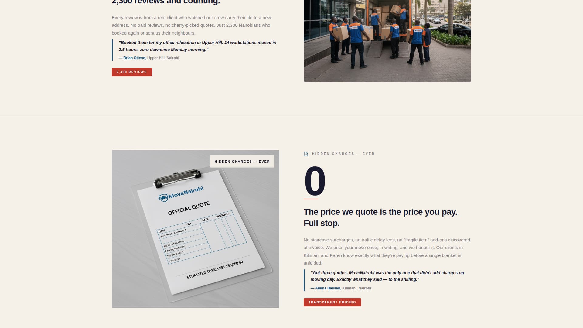 Nairobi - Trusted Moving Landing Page Template