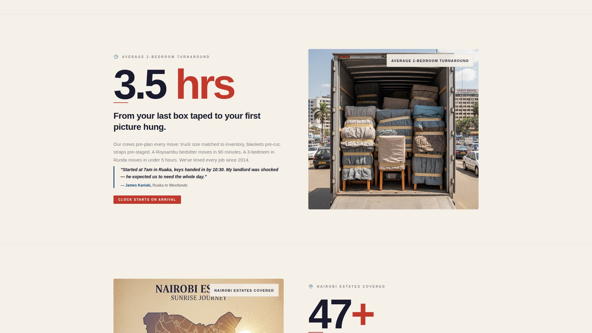 Nairobi - Trusted Moving Landing Page Template
