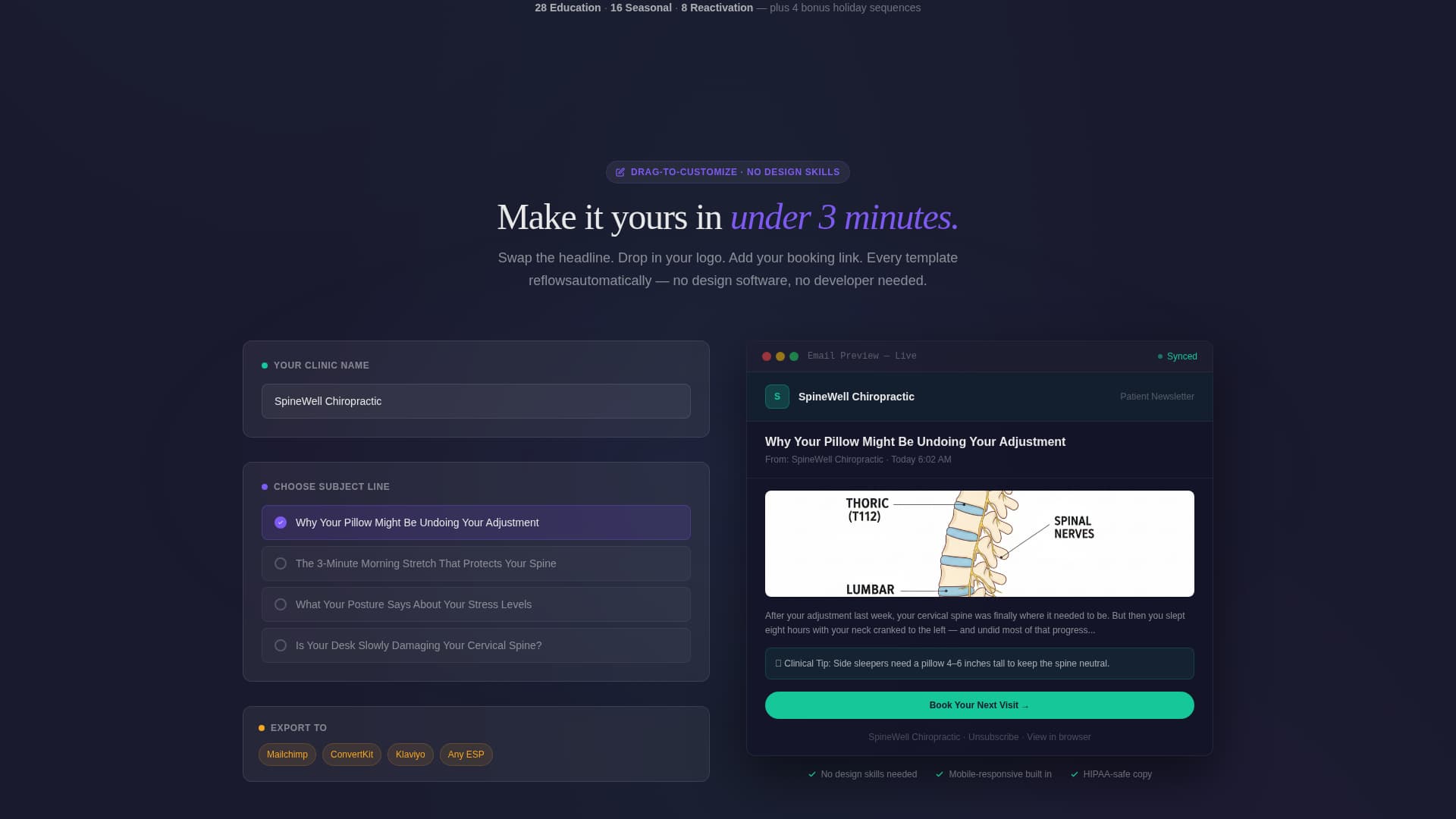 Adjust - Effortless Chiropractic Landing Page Template