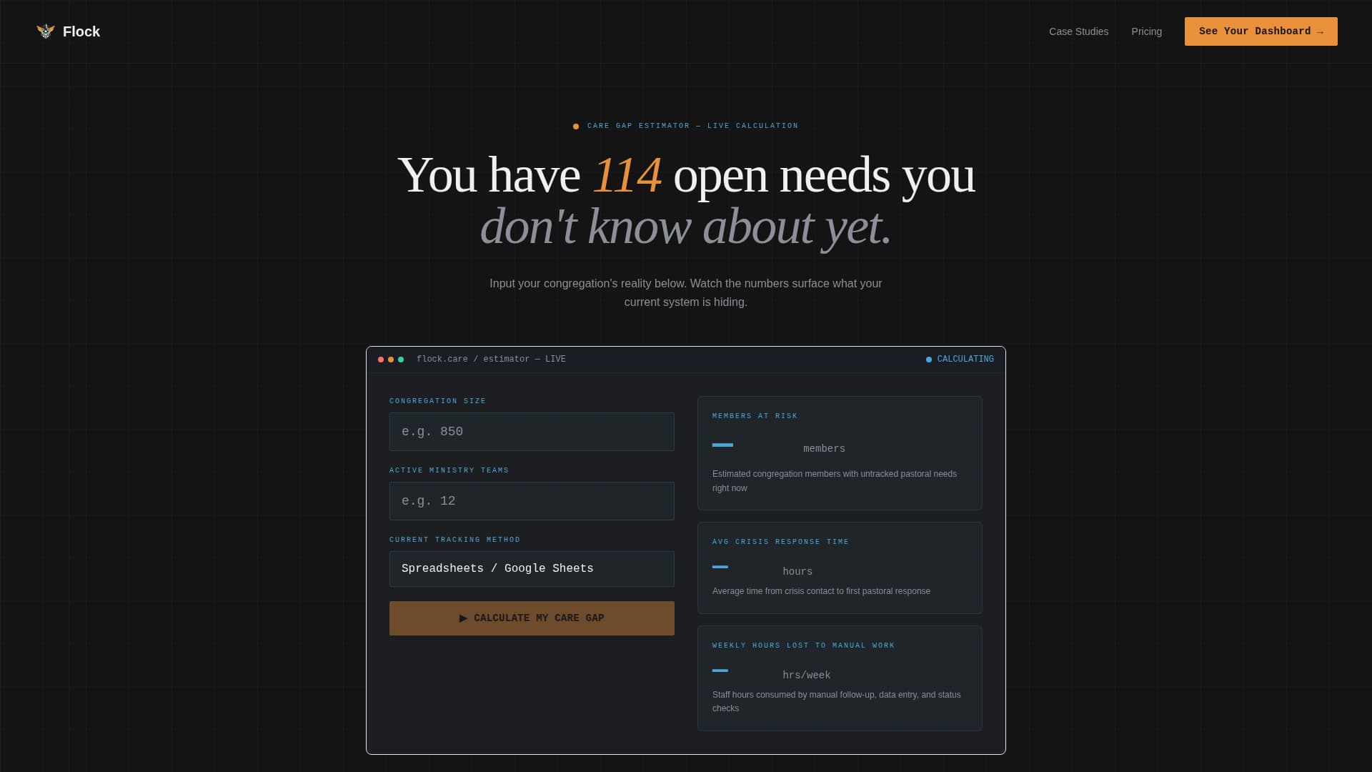 Church & Religious Software Cost Calculator Website Template