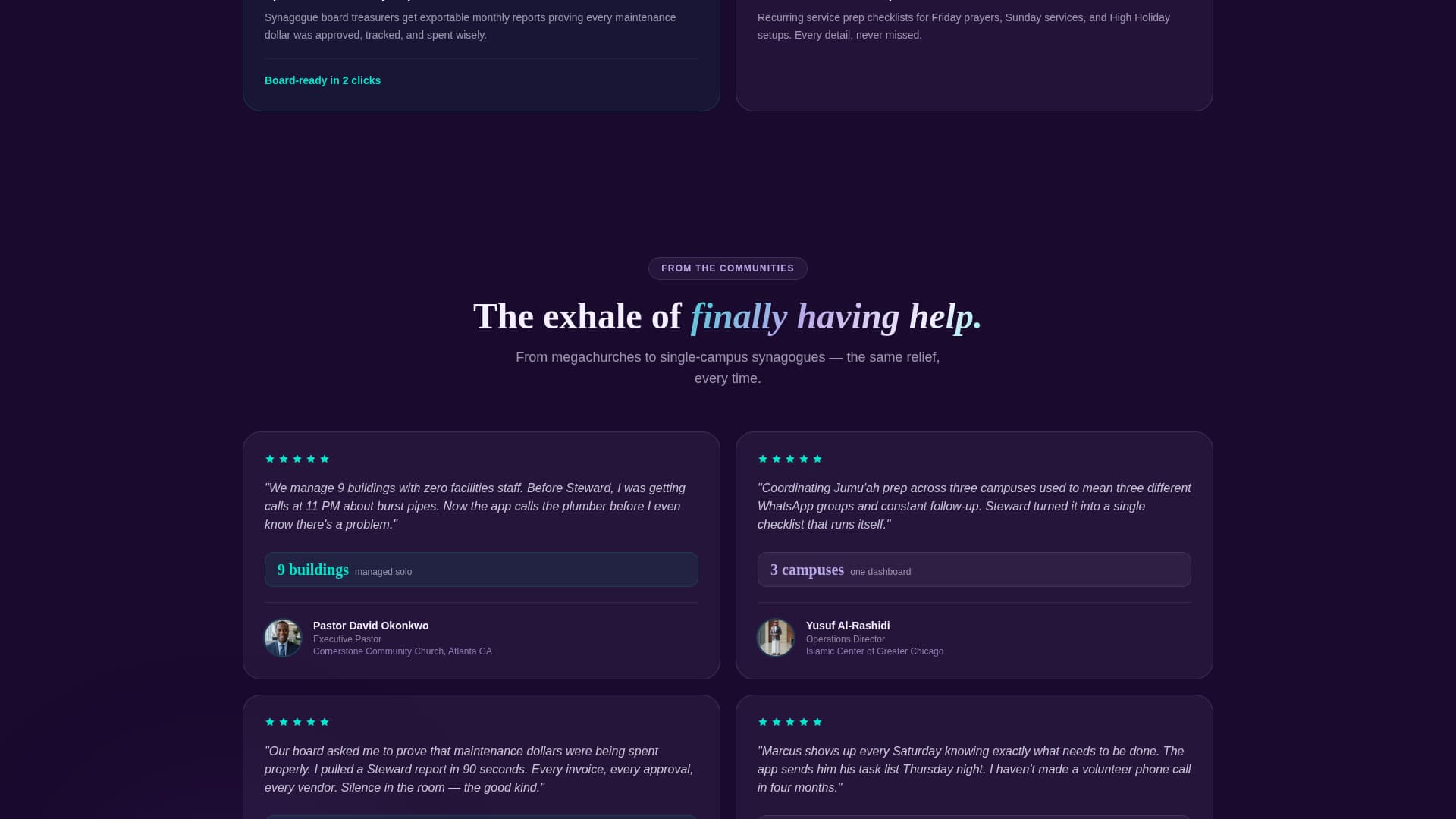 Church & Religious Org Reviews Website Template