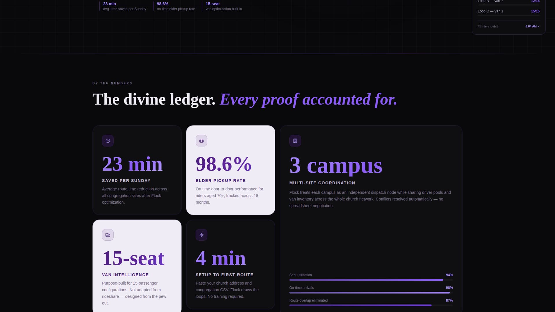 Flock - Powerful Church Transportation Landing Page Template
