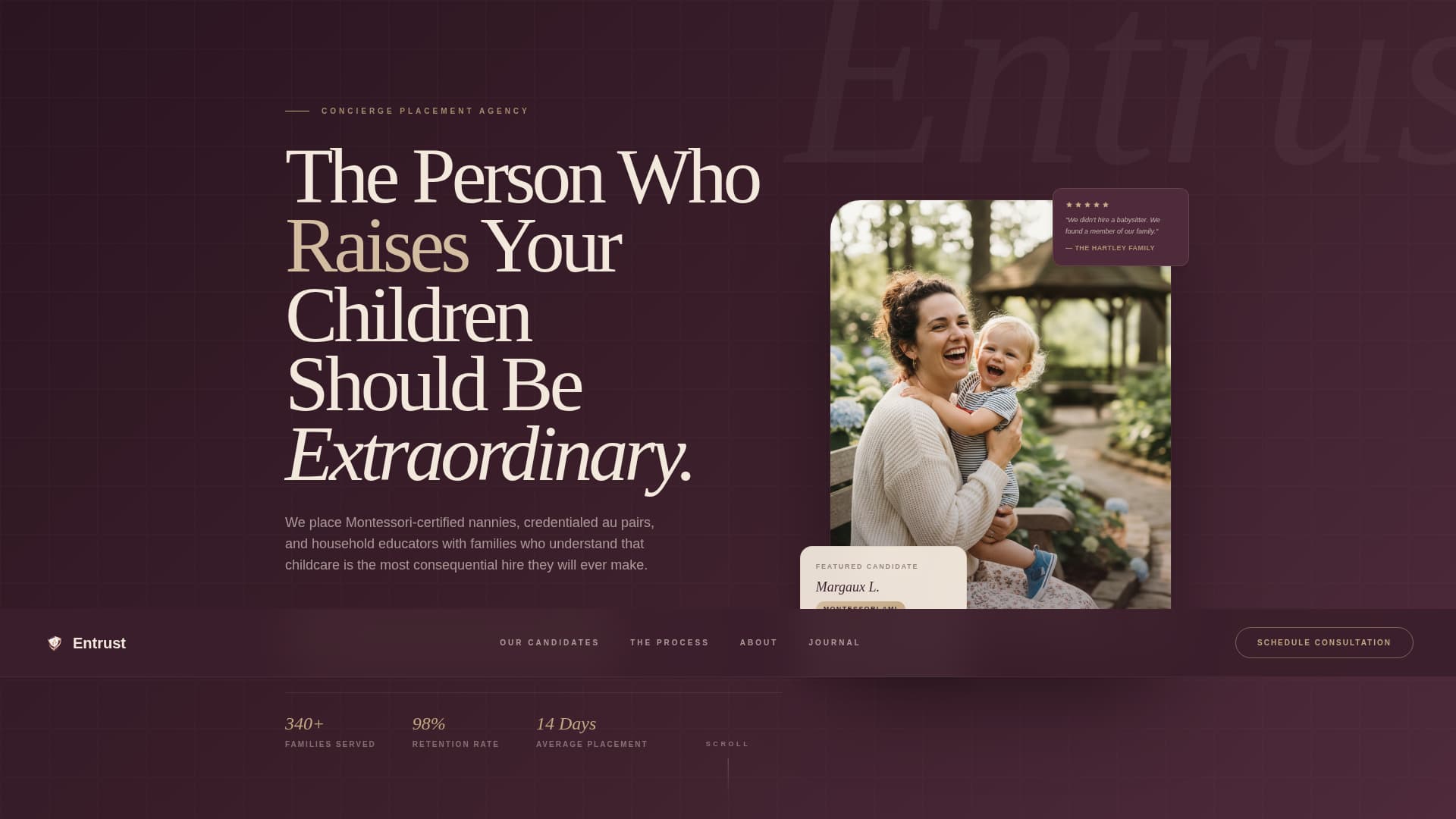 Entrust - Elite Nanny Landing Page Template